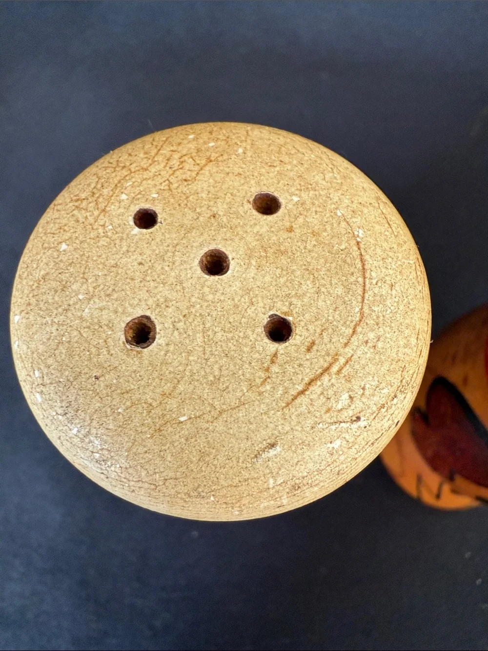 Vintage-Inspired Red Pepper and Cream Salt Wood Shakers Set made in Japan